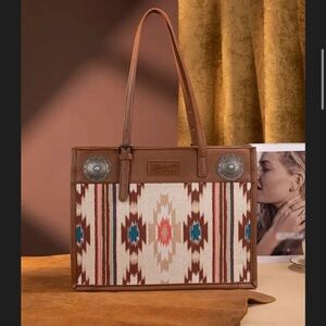 Wrangler Tan and Cream Aztec Tote